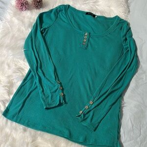 Kissfix Teal Green Long Sleeve Top
